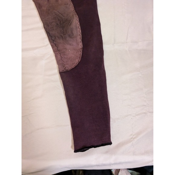 Equissentials Womens 24/27 Full Seat Deerskin Riding Tights Breeches Purple - Picture 2 of 10